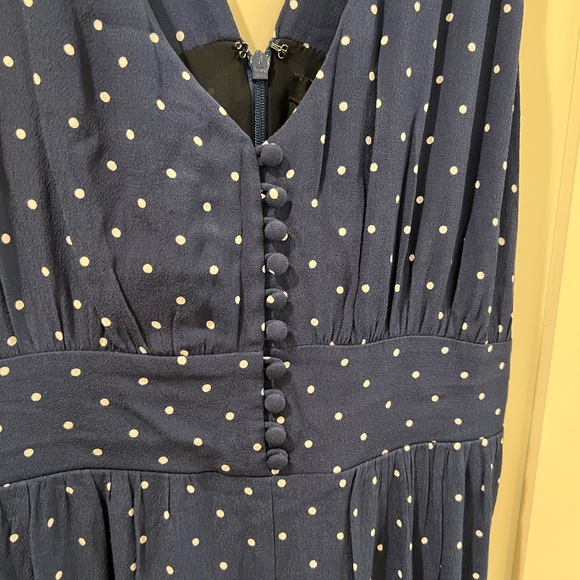 Madewell Polka Dot V Back Wide Leg Jumpsuit - Picture 2 of 5